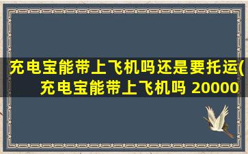 充电宝能带上飞机吗还是要托运(充电宝能带上飞机吗 20000毫安随身)